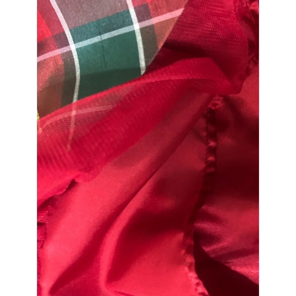 Gymboree Plaid‎ Dress Girls Size 7 Red Excellent Holiday Christmas Taffeta